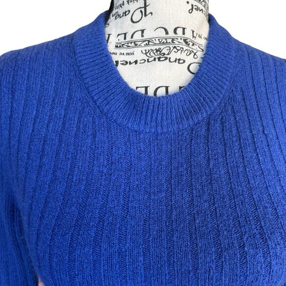 Madewell Size S Blue Readfield Wool Blend Pullover Sweater Academia - Picture 4 of 6